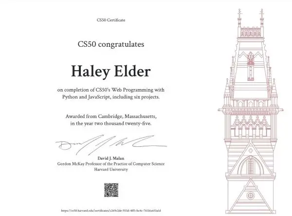 CS50Web Certificate